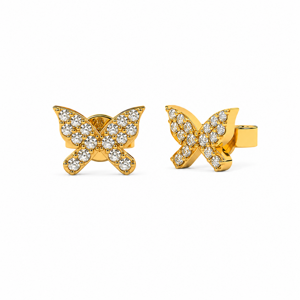 Pavé White Cz Butterfly Stud Earrings - 925 sterling silver earrings for women