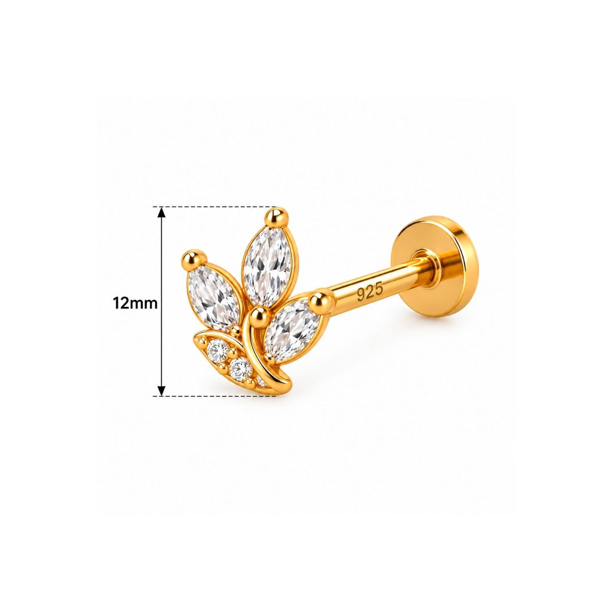 Leaf Nose Pin - 925 Sterling Silver