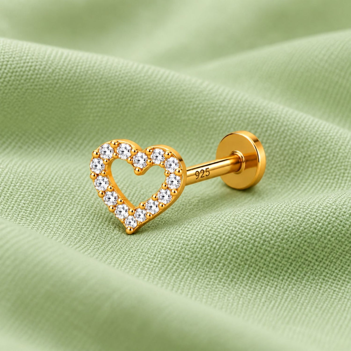 Open Heart Nose Pin - 925 Sterling Silver