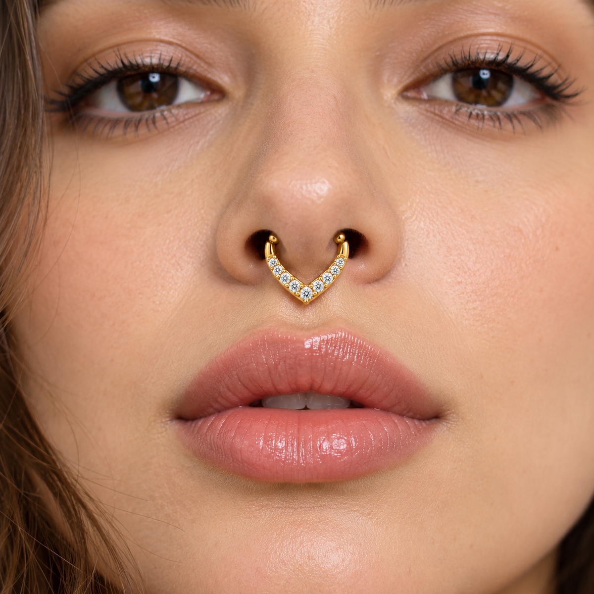 Chevron Faux Septum Nose Ring - 925 Sterling Silver