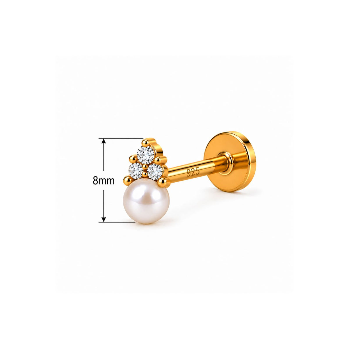 Pearl Trio Top Nose Pin - 925 Sterling Silver