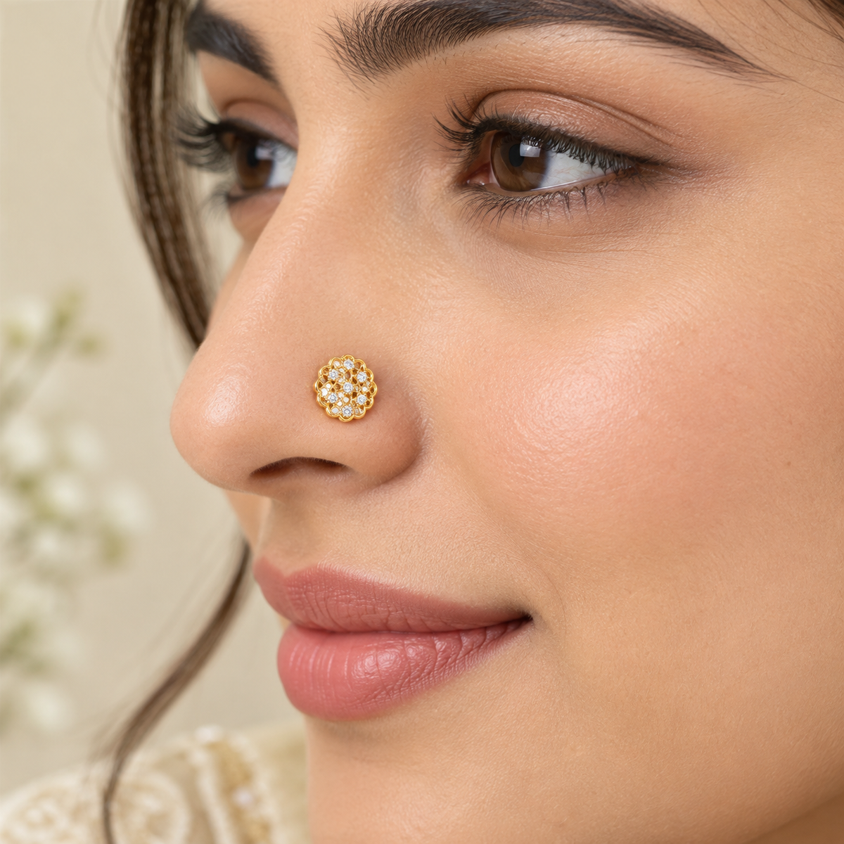 Jali Lattice Nose Ring - 925 Sterling Silver