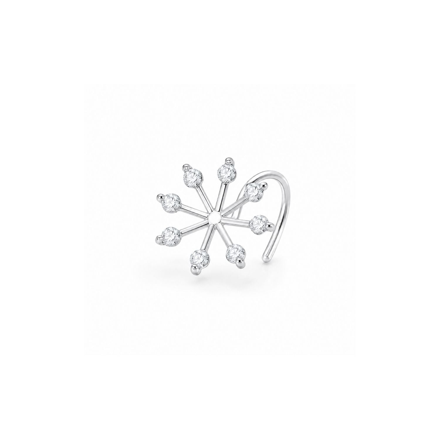 Mini Starburst CZ Nose Pin 925 Sterling Silver
