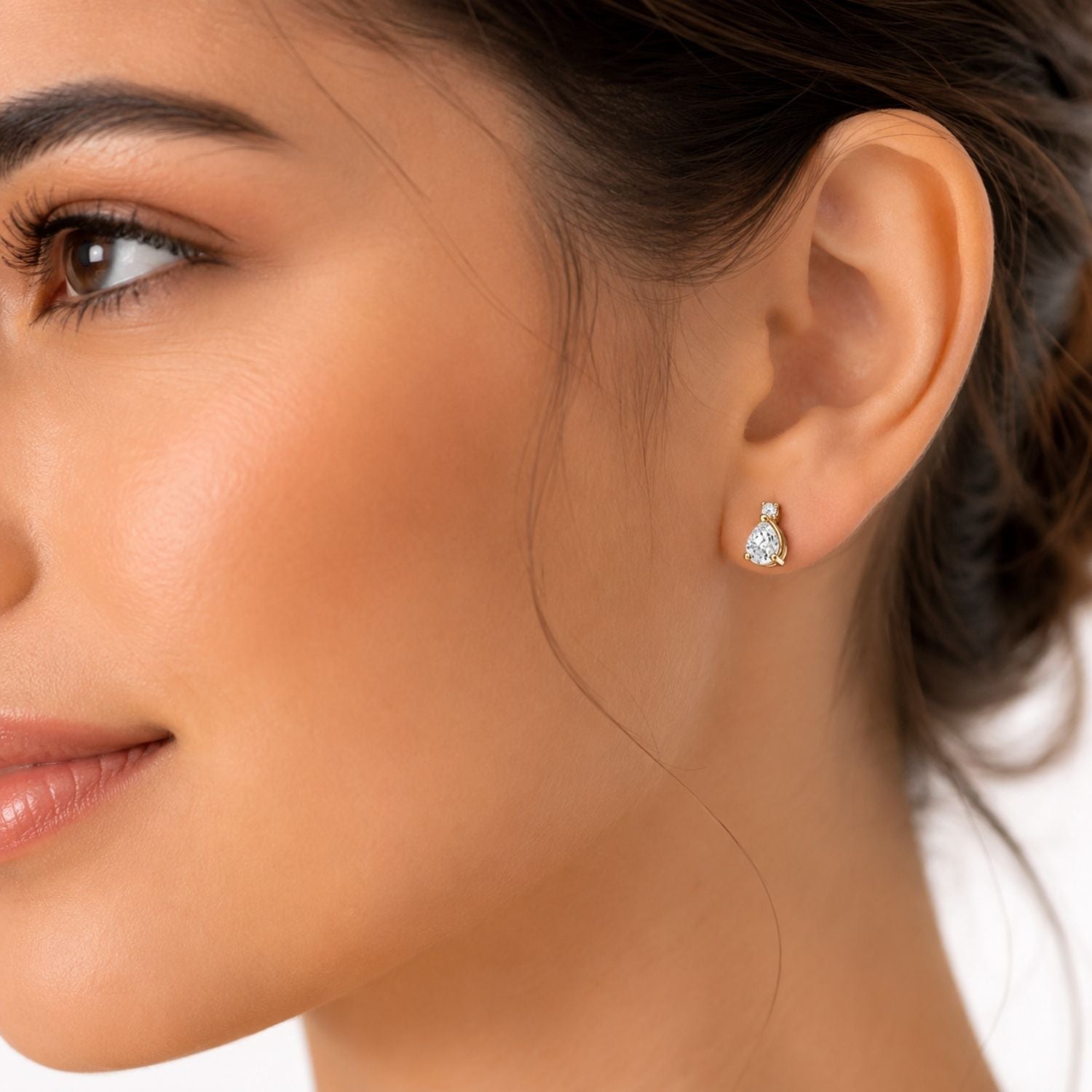 Teardrop Stud - 925 Sterling Silver Gold Plated