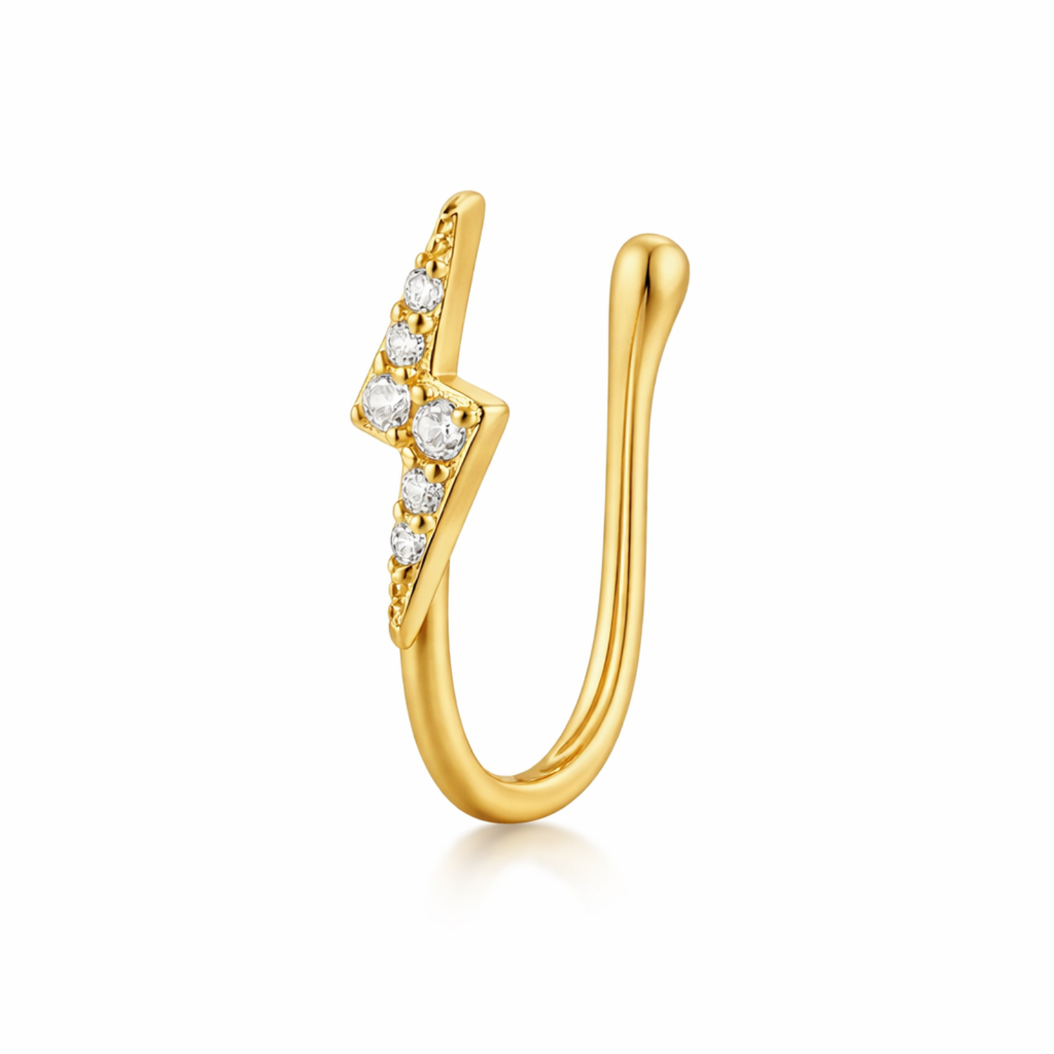 Lightning Bolt Nose Pin – Sterling Silver
