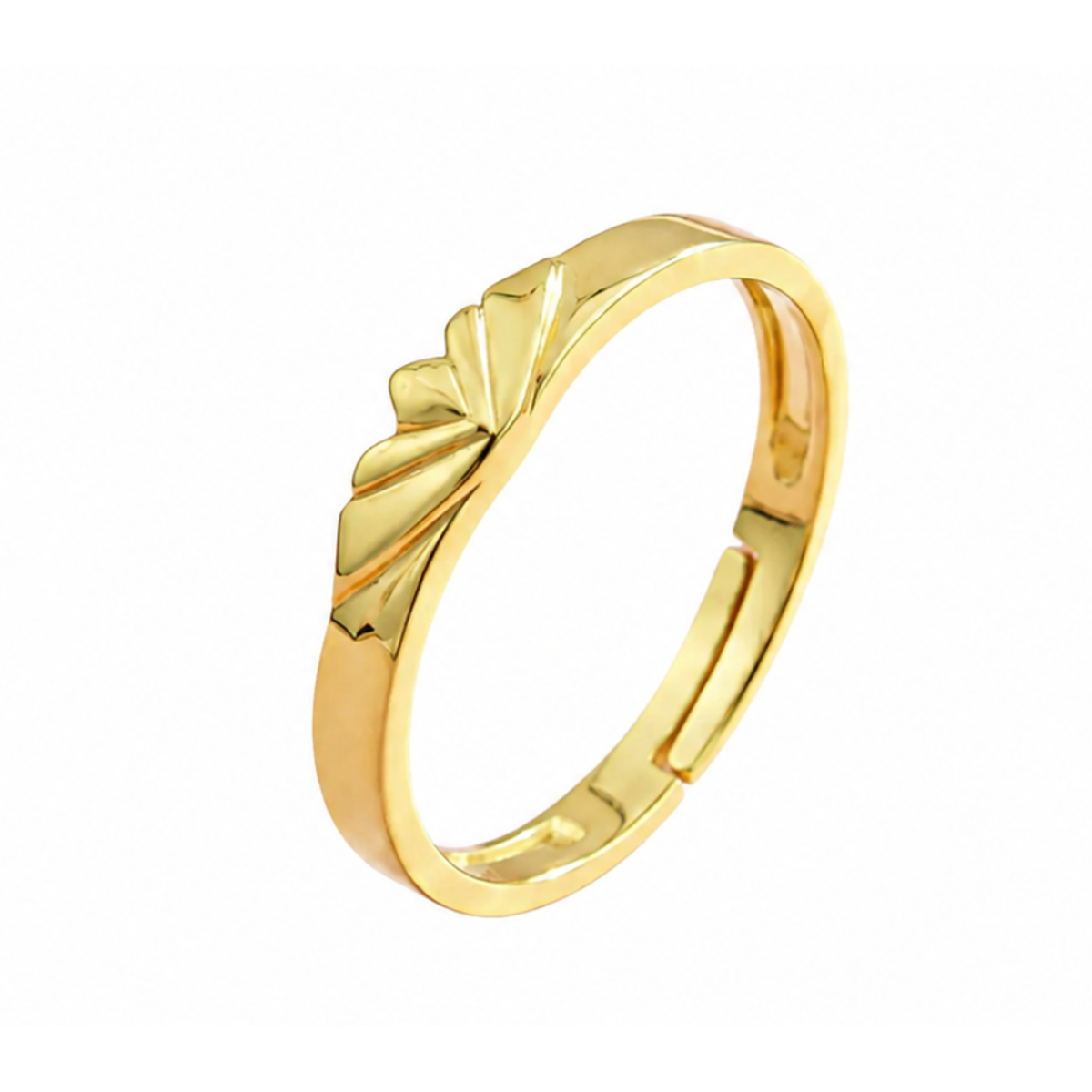 Gold Plated Sunrise Fan Adjustable Ring in 925 sterling silver