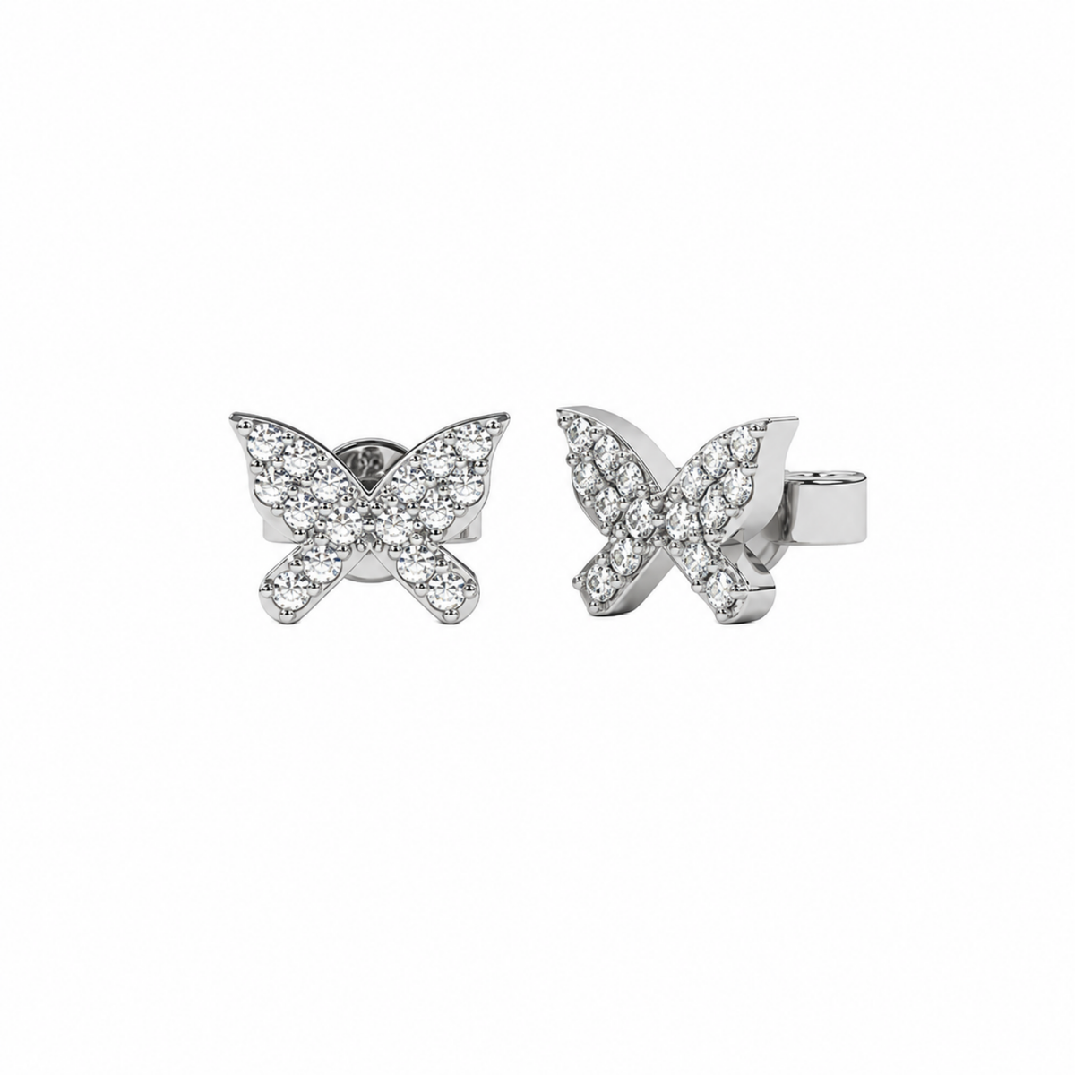 Pavé White Cz Butterfly Stud Earrings - 925 sterling silver earrings for women