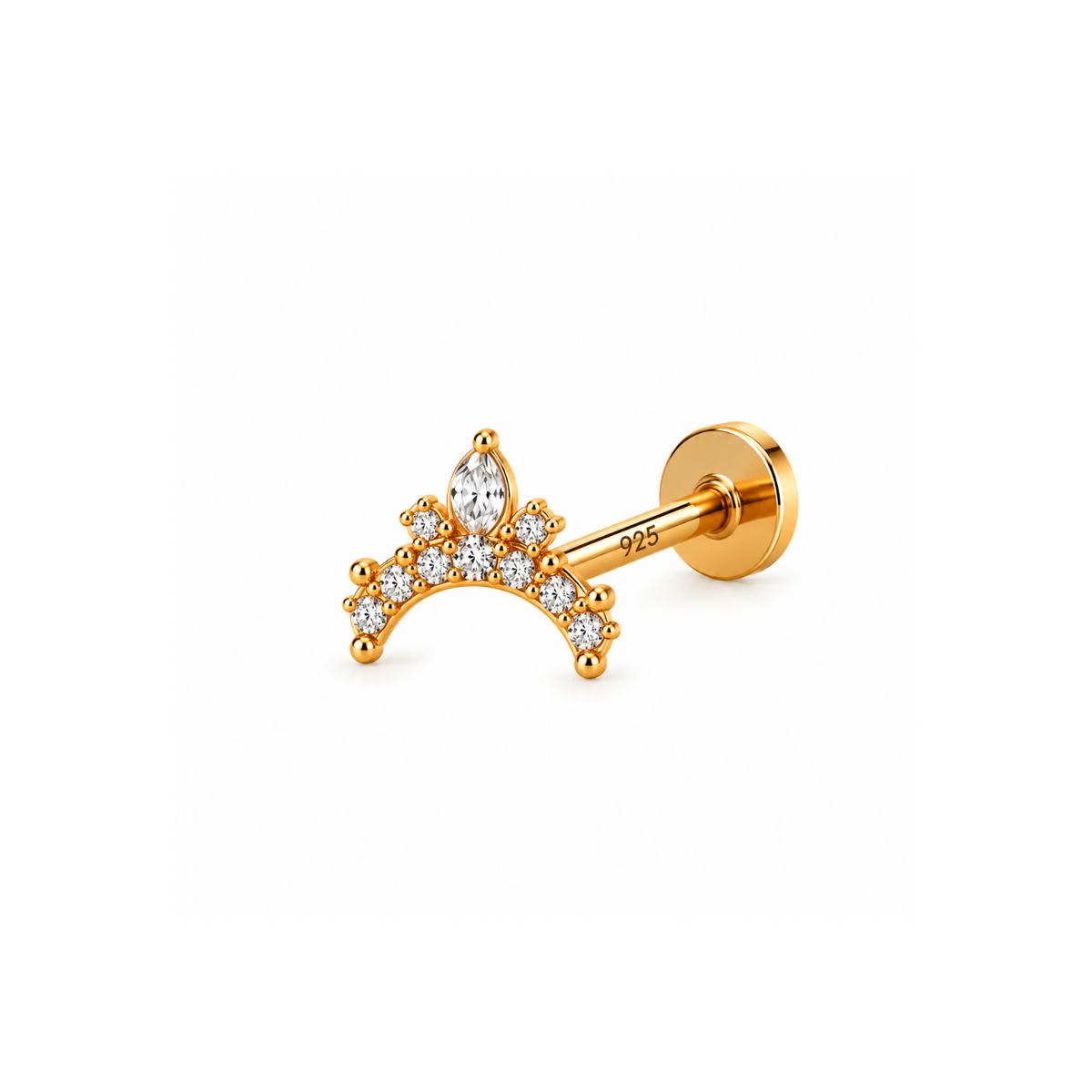 Arch Bar Nose Pin - 925 Sterling Silver