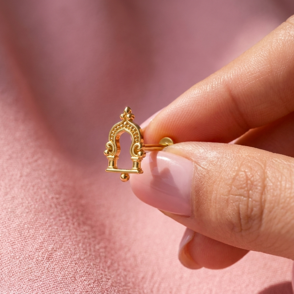 Temple Arch Nose Pin - 925 Sterling Silver