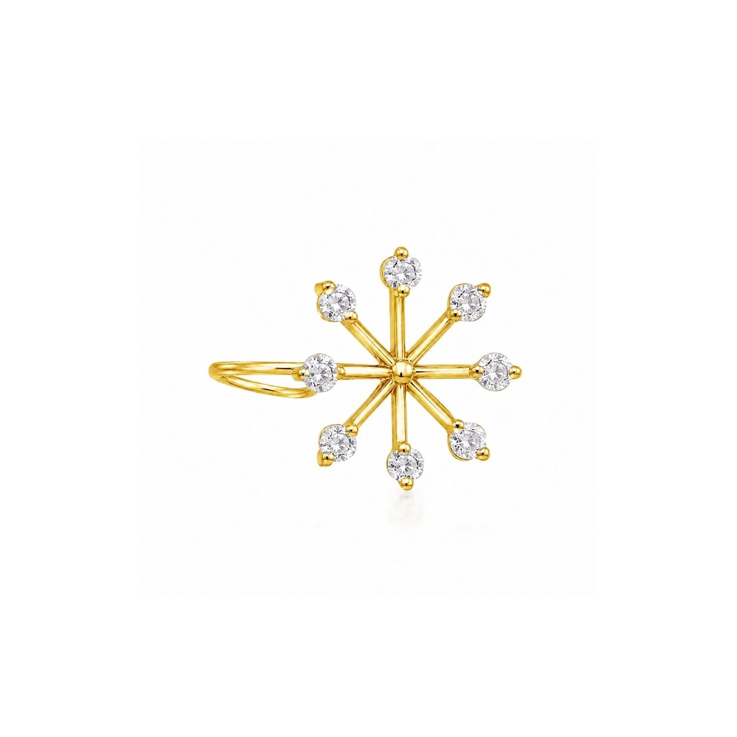 Starburst CZ Nose Pin 925 Sterling Silver