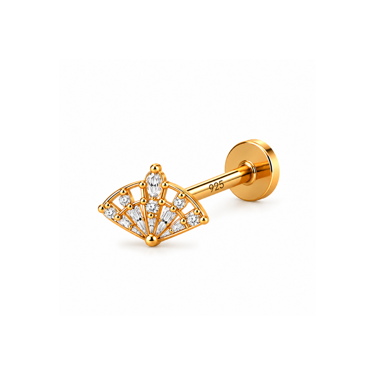 Fan Nose Pin - 925 Sterling Silver
