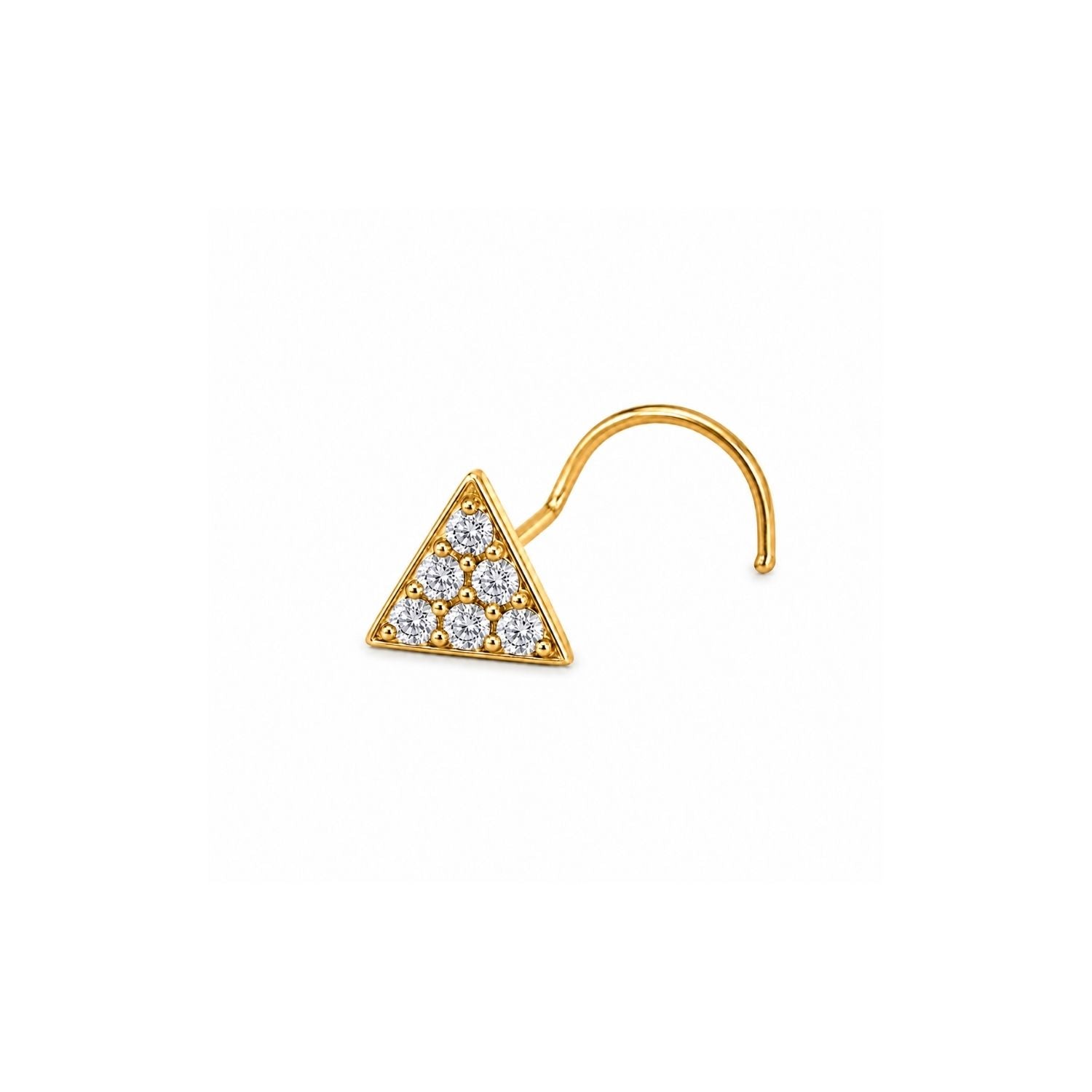 Triangle Pave CZ Nose Pin 925 Sterling Silver