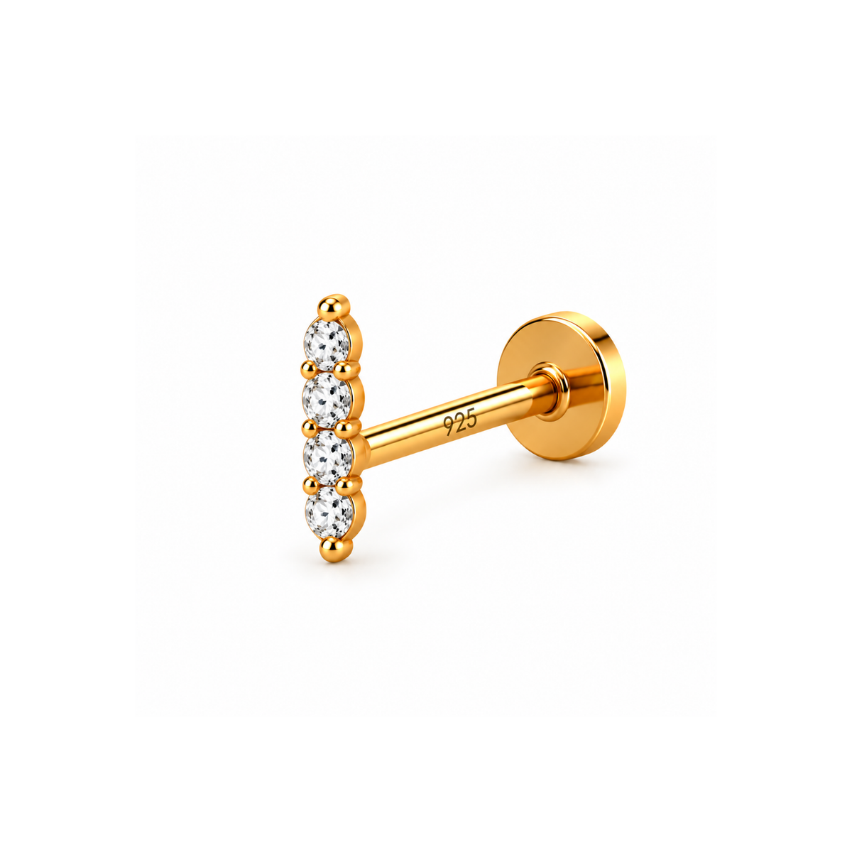 Bar Nose Pin - 925 Sterling Silver
