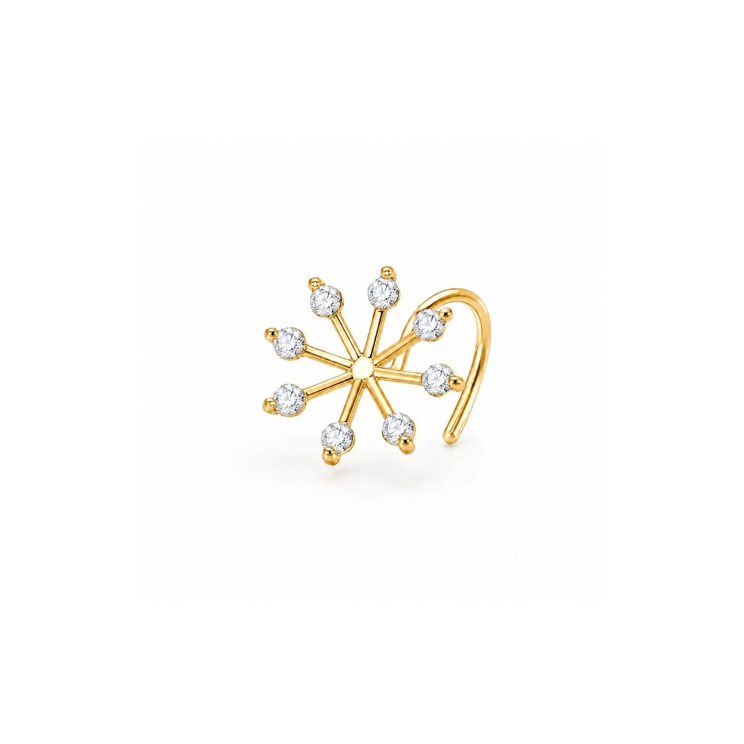 Mini Starburst CZ Nose Pin 925 Sterling Silver