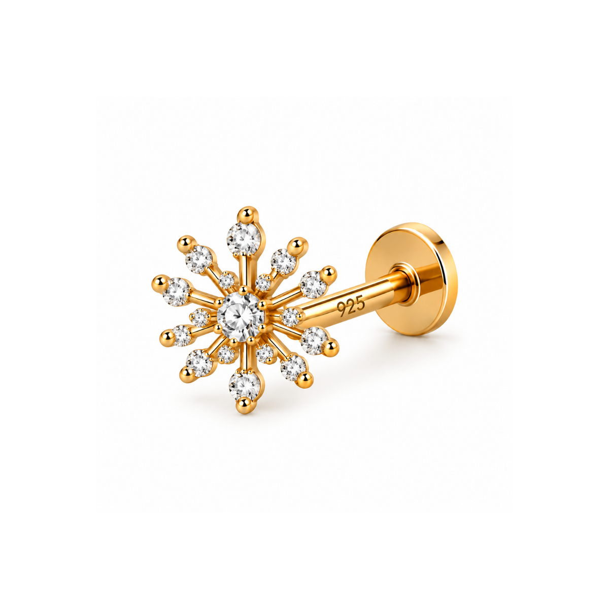 Snowflake Nose Pin - 925 Sterling Silver