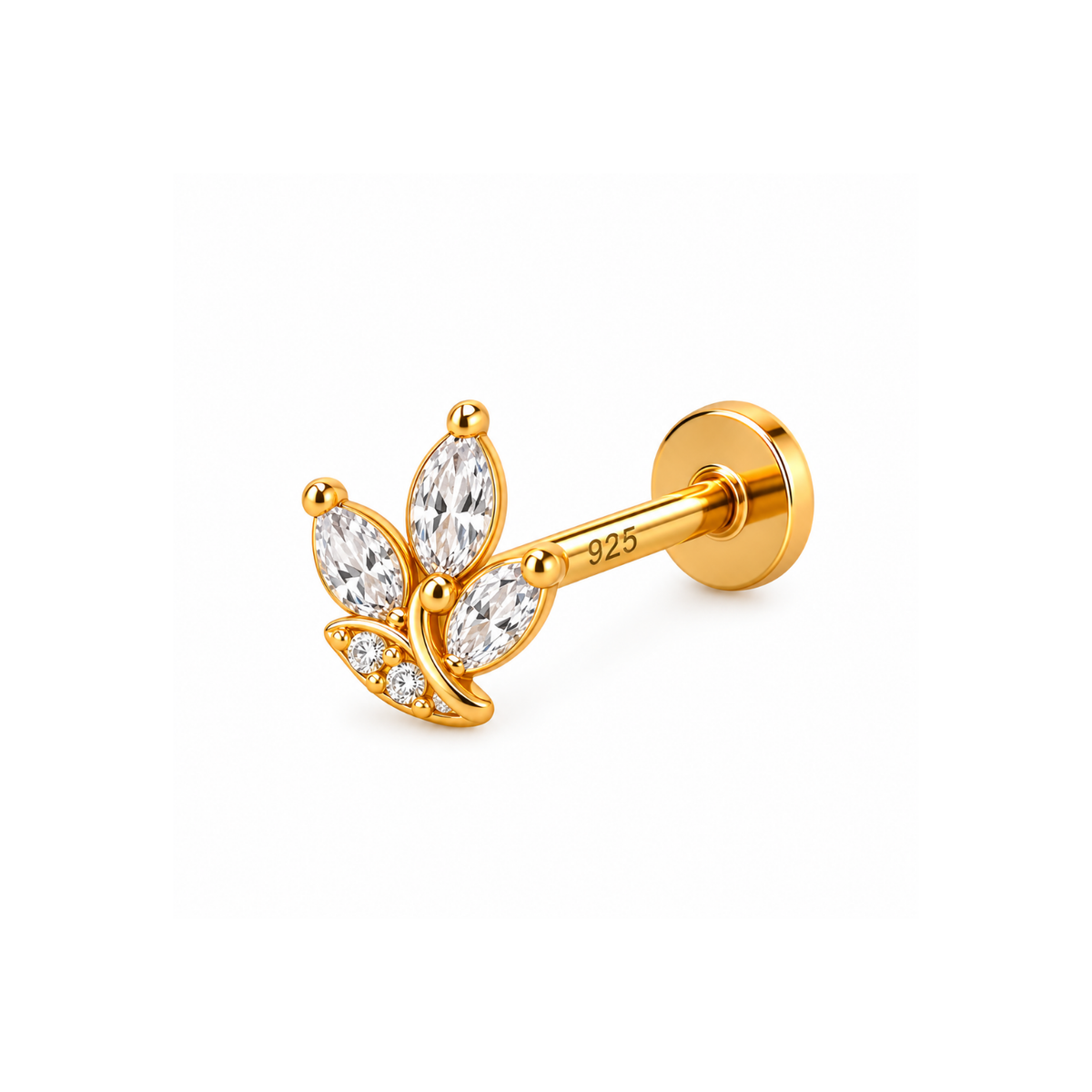 Leaf Nose Pin - 925 Sterling Silver