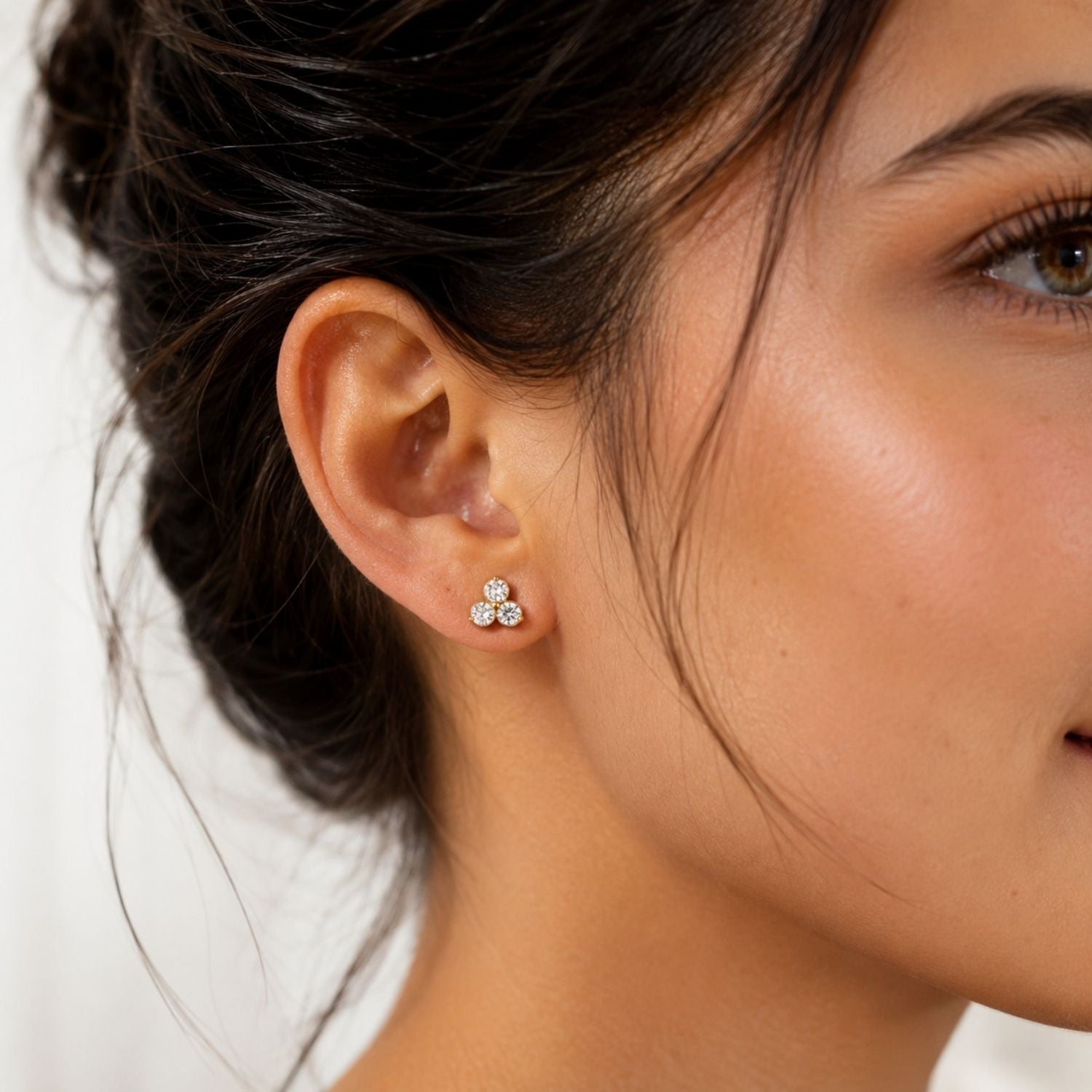 Trio Studs - 925 Sterling Silver Gold Plated