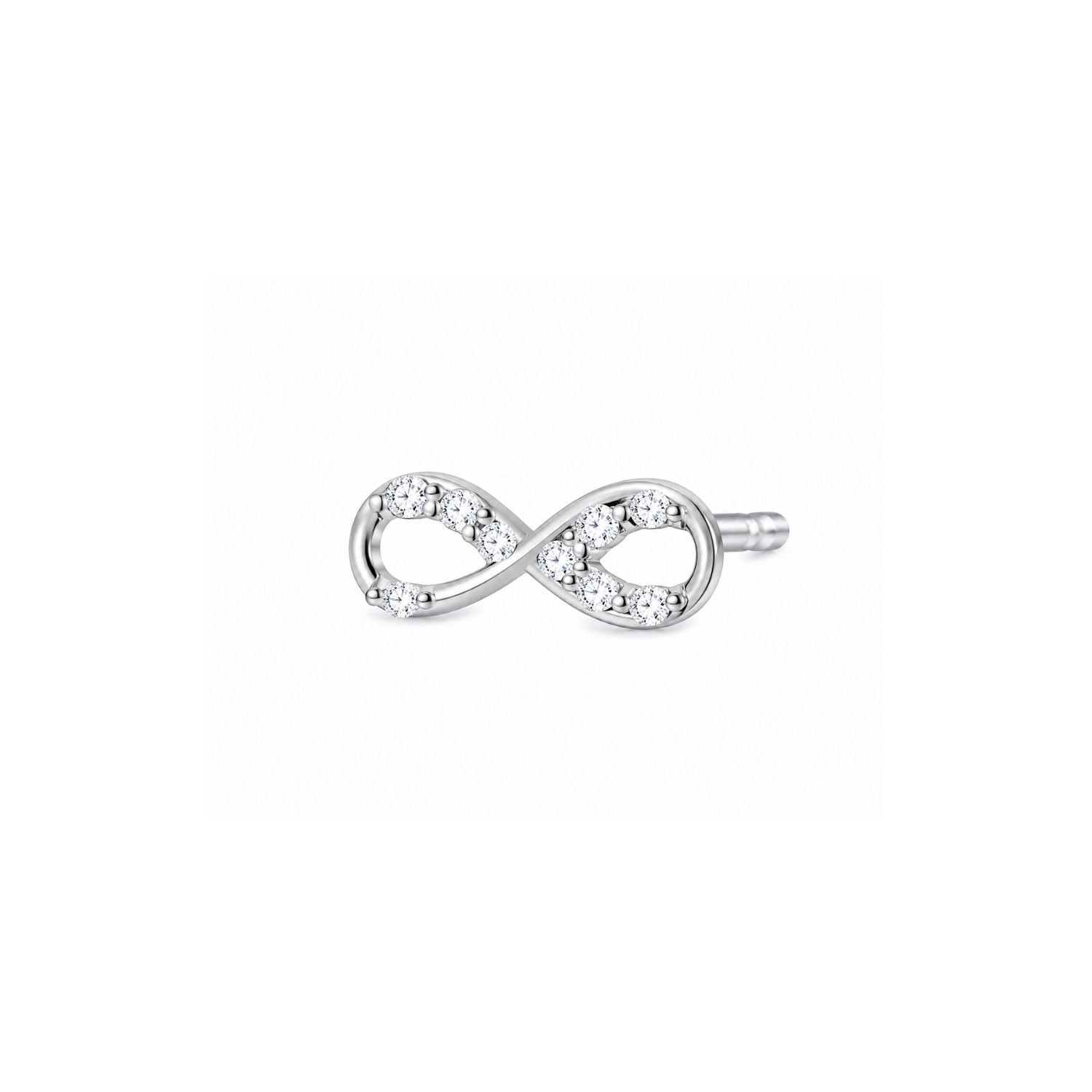 Infinity CZ Nose Pin 925 Sterling Silver