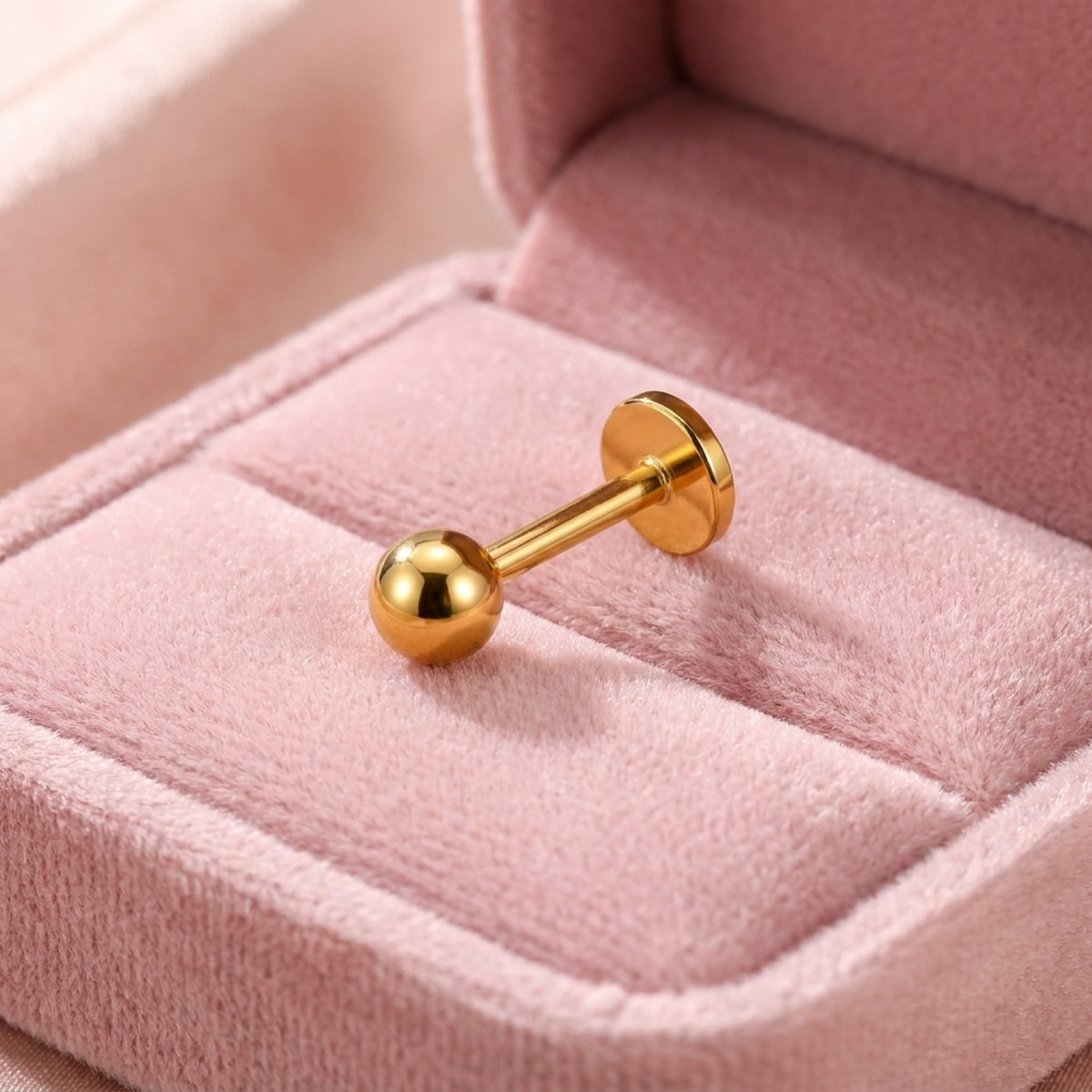 Classic Gold Ball Nose Pin - back view with clasp