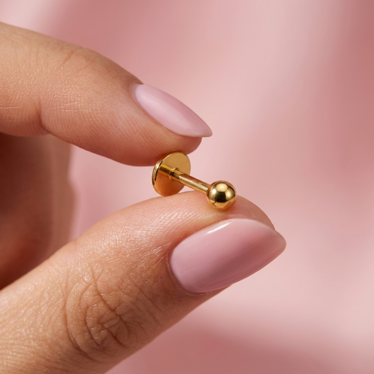 Classic Gold Ball Nose Pin - 925 Sterling Silver