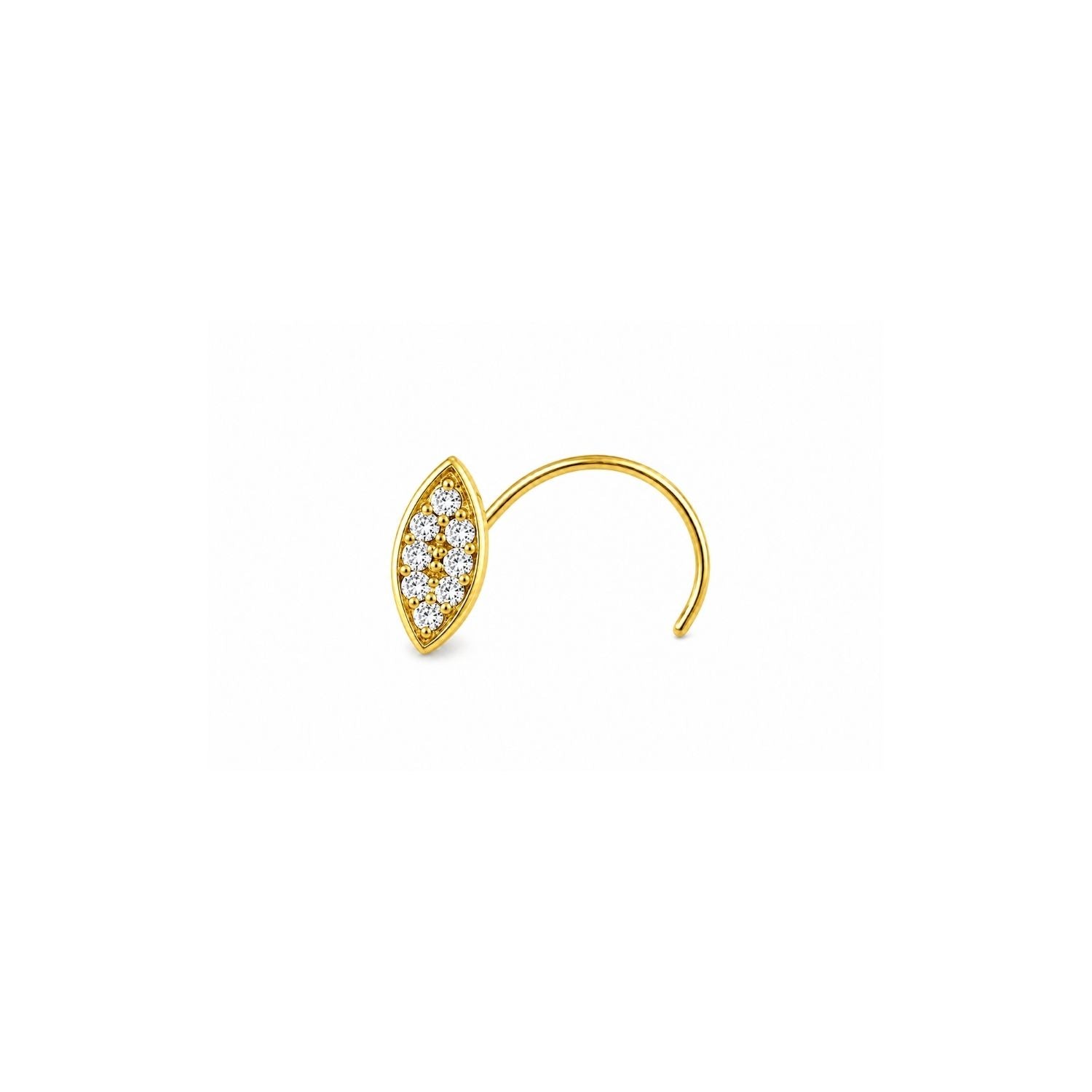 Small Marquise Pave CZ Nose Pin 925 Sterling Silver