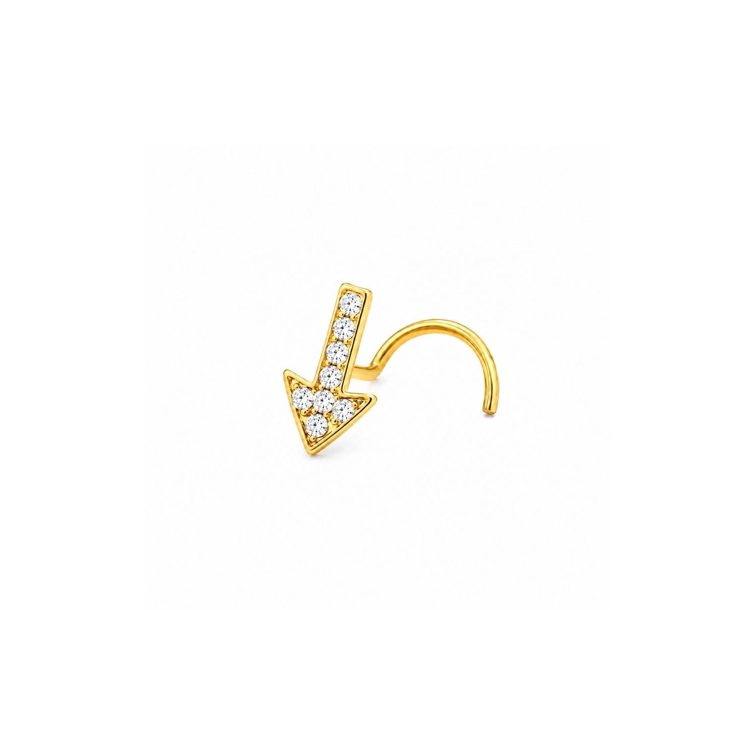 Arrow Pave CZ Nose Pin 925 Sterling Silver
