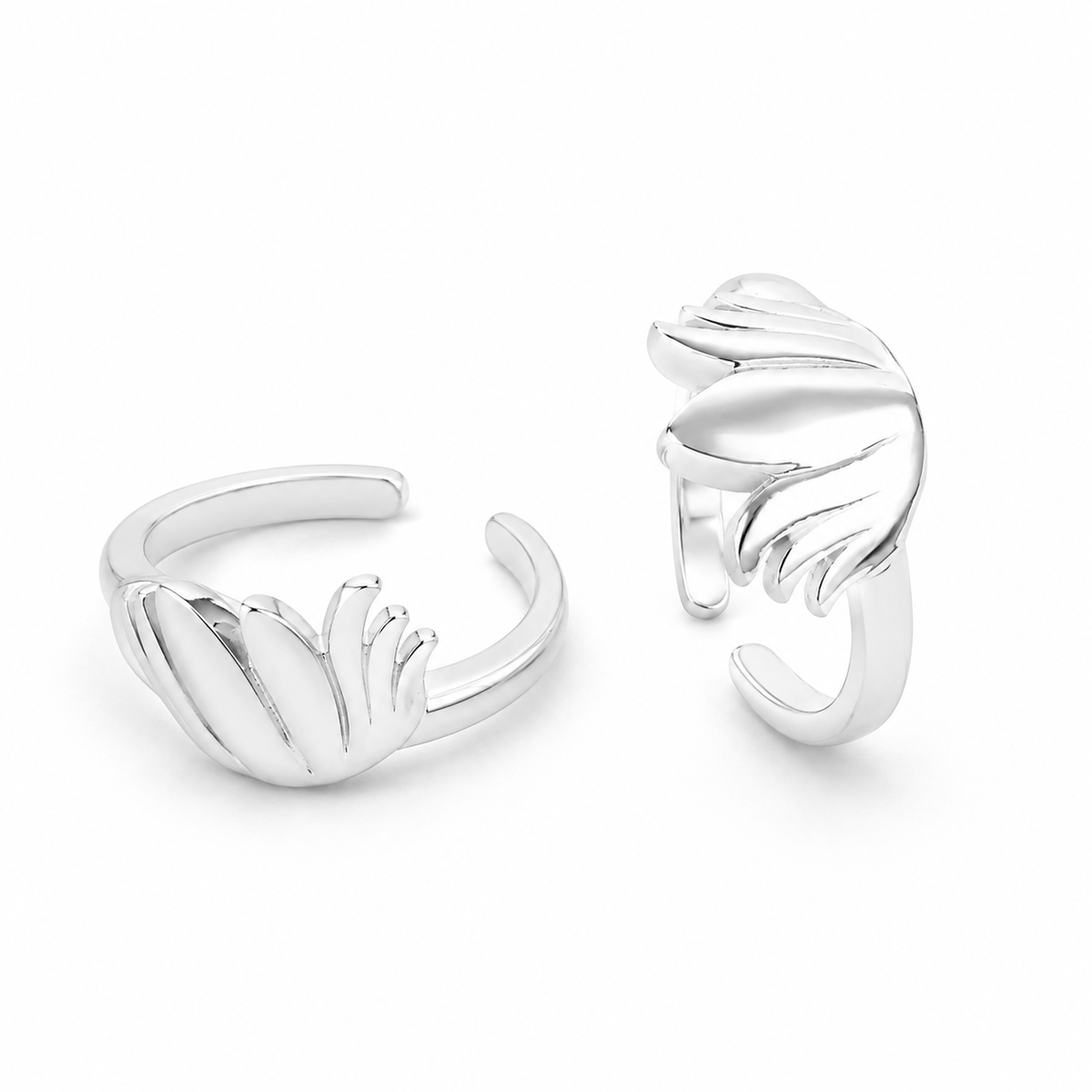 Angel Wing Wrap Silver Toe Rings in 925 sterling silver