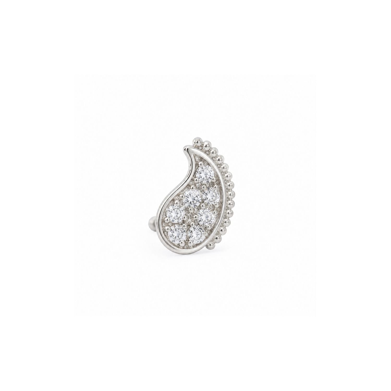 Paisley Pave CZ Nose Pin 925 Sterling Silver