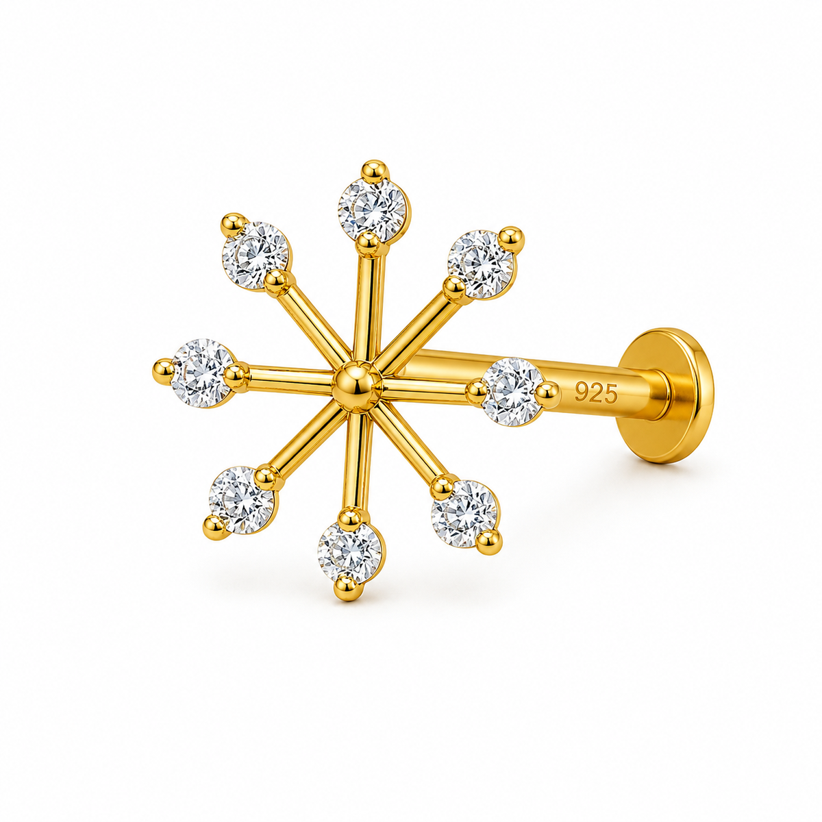 Starburst Nose Pin II - back view with clasp