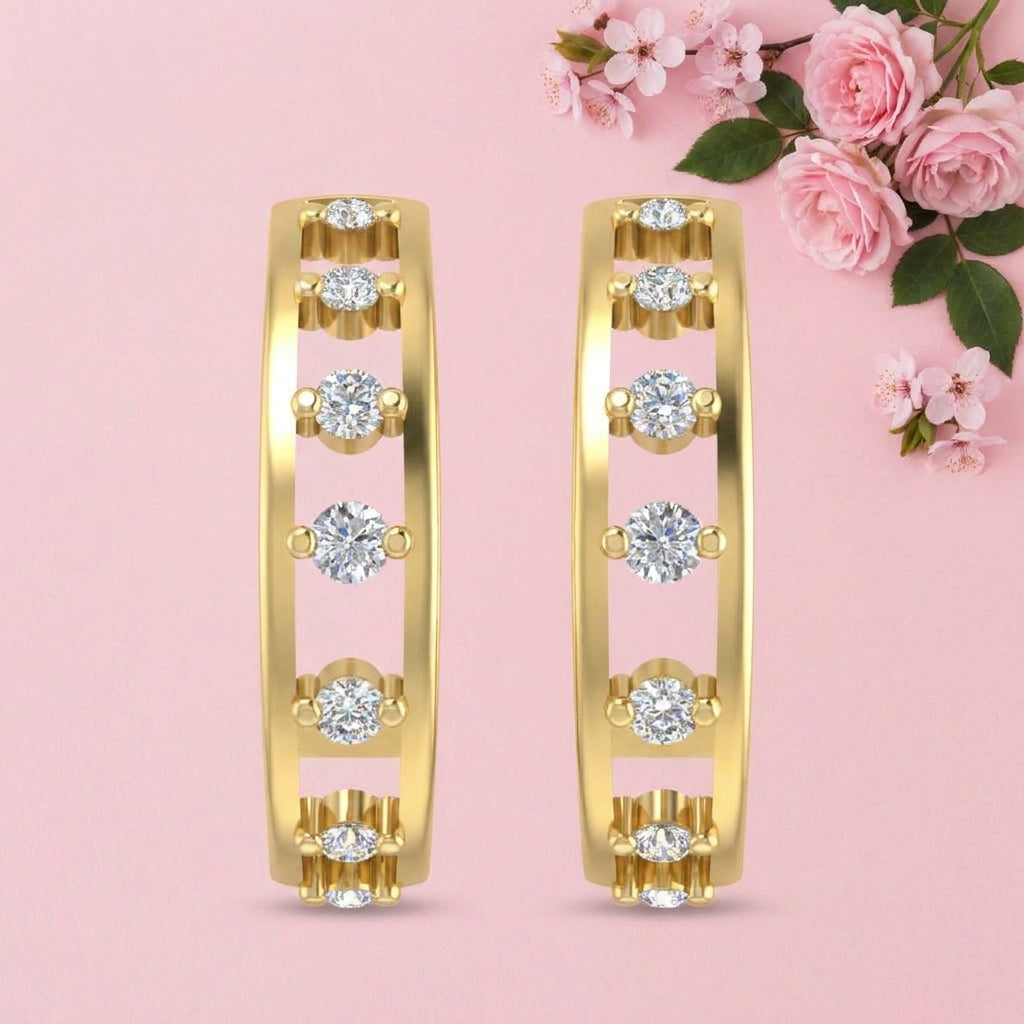 Loop 0.25 Carat White CZ Earrings - 925 Sterling Silver