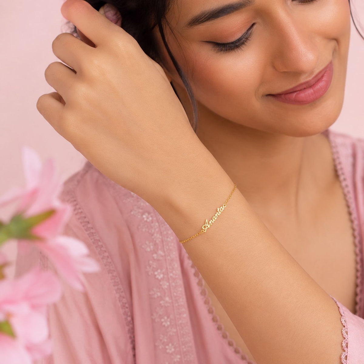 Name Plate Bracelet for Women - 925 Sterling Silver