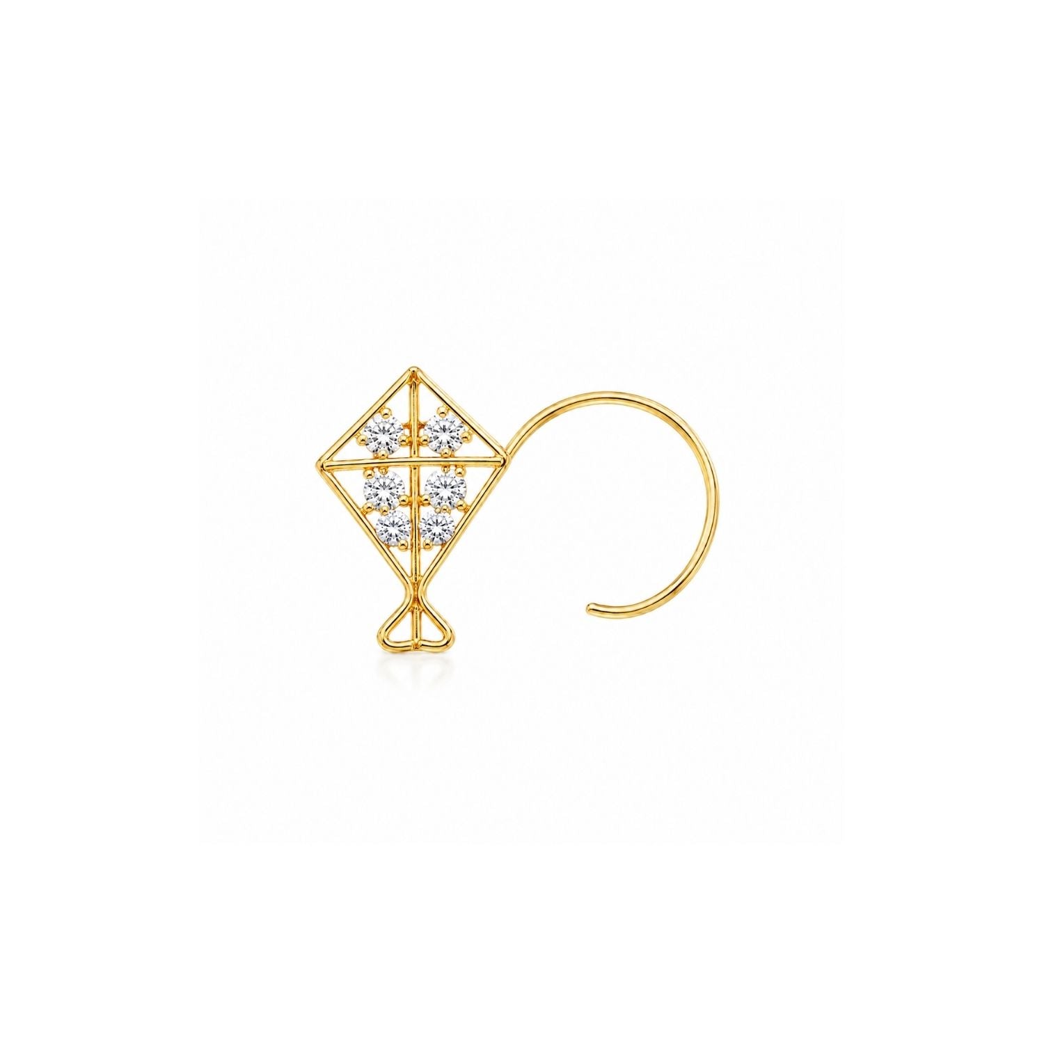 Kite CZ Nose Pin 925 Sterling Silver