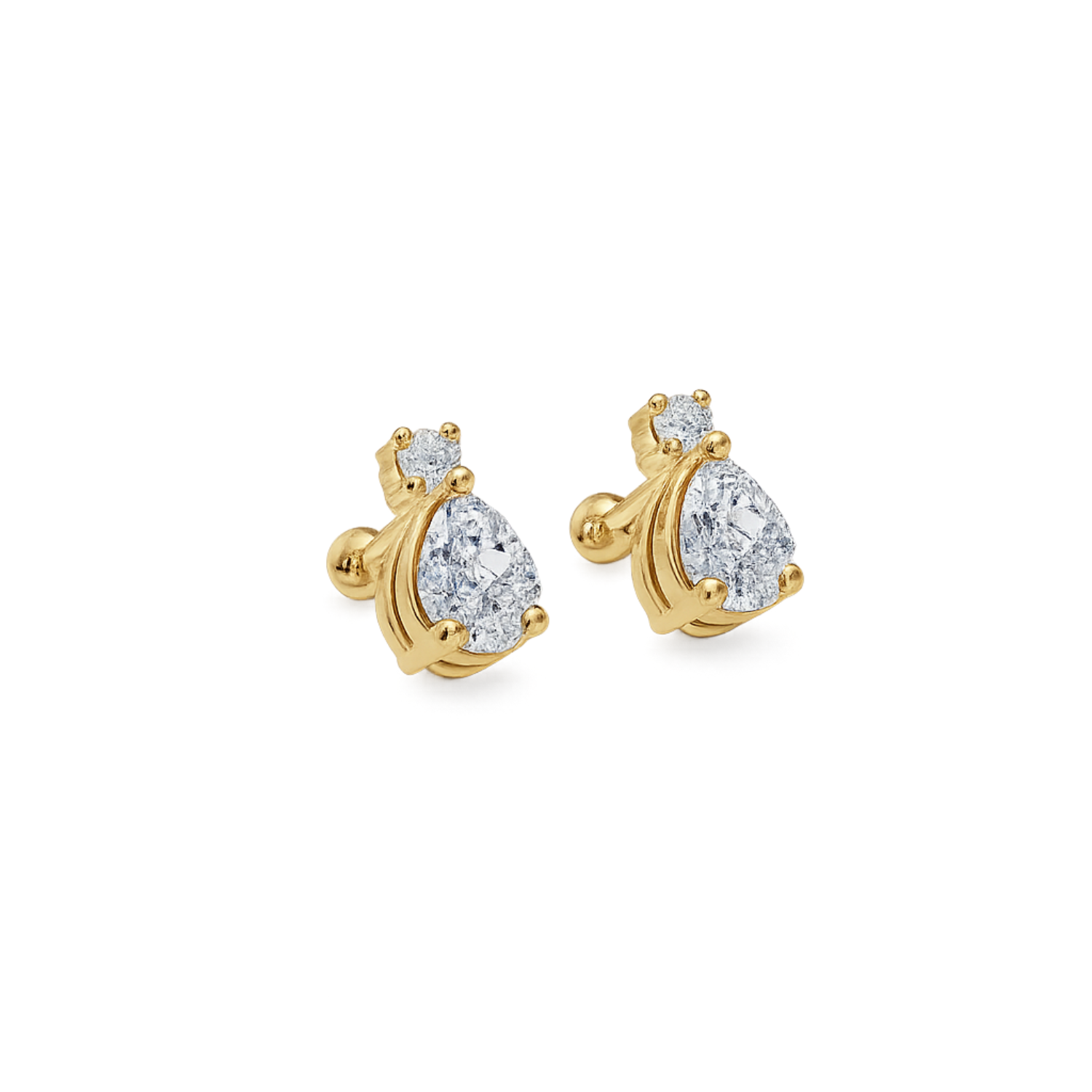 Teardrop Stud - 925 Sterling Silver Gold Plated