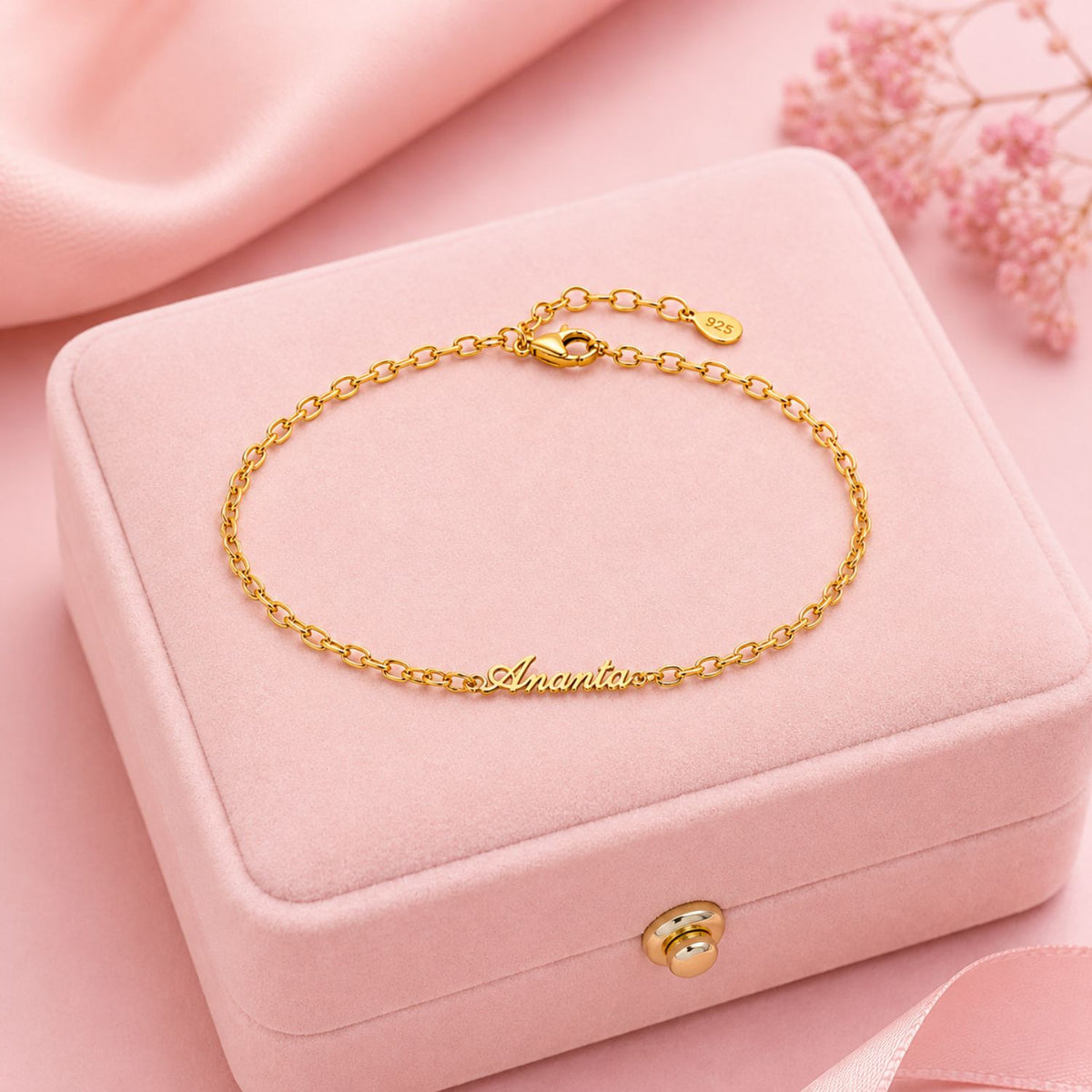 Name Plate Bracelet for Women - 925 Sterling Silver