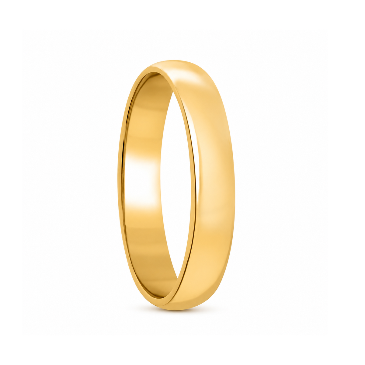 Gold Plated Classic Dome Wedding Band Ring in 925 sterling silver