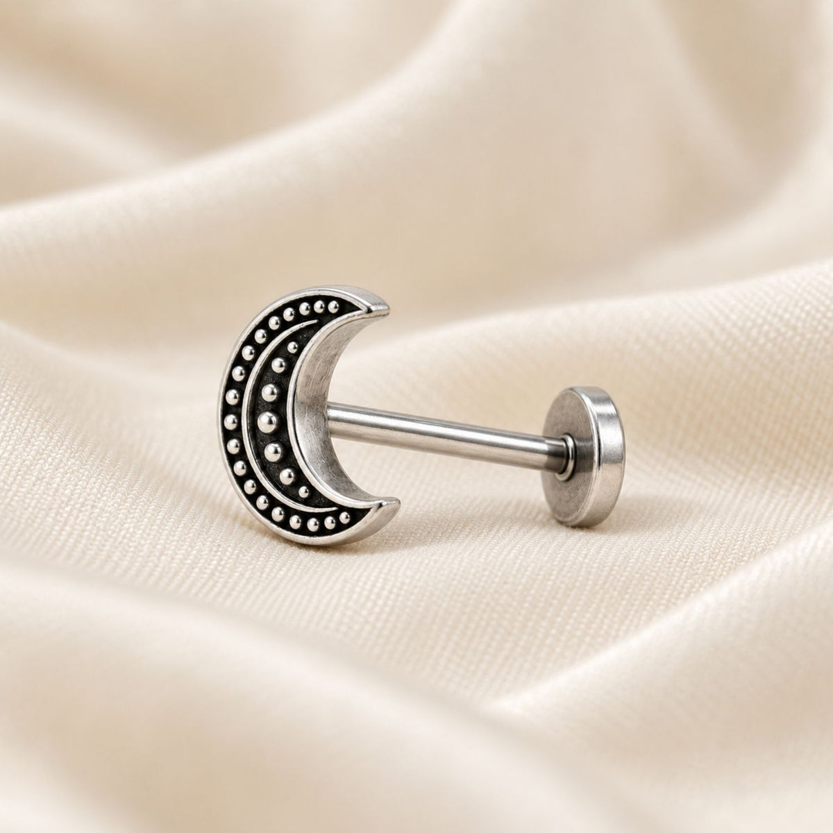 Crescent Moon Nose Pin for Women - 925 Sterling Silver