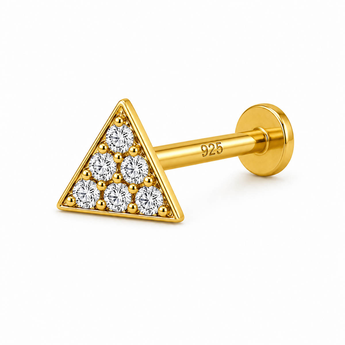 Triangle Pave Nose Pin - full length shot