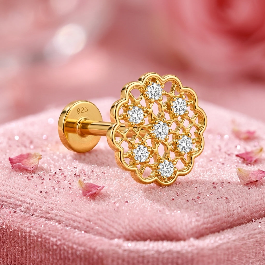 Jali Lattice Nose Ring - packaging and gift box