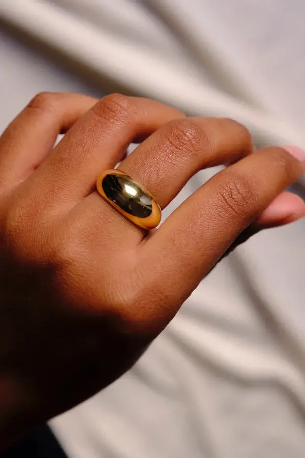 Big Mound Ring - 925 Sterling Silver Gold Plated