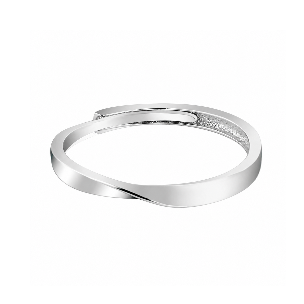Sterling Silver Twist Pinch Adjustable Ring for Men