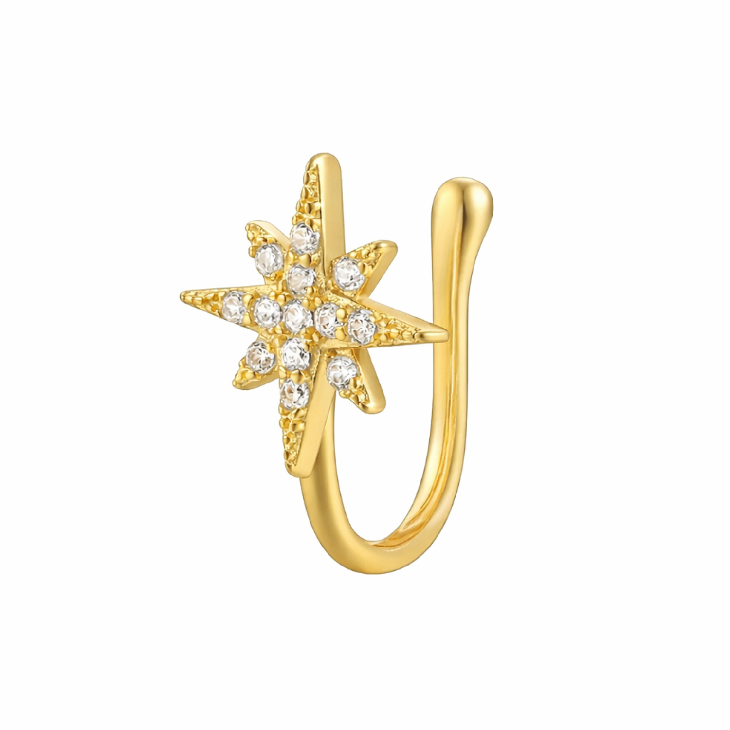 Starburst White Cz Nose Pin – Sterling Silver