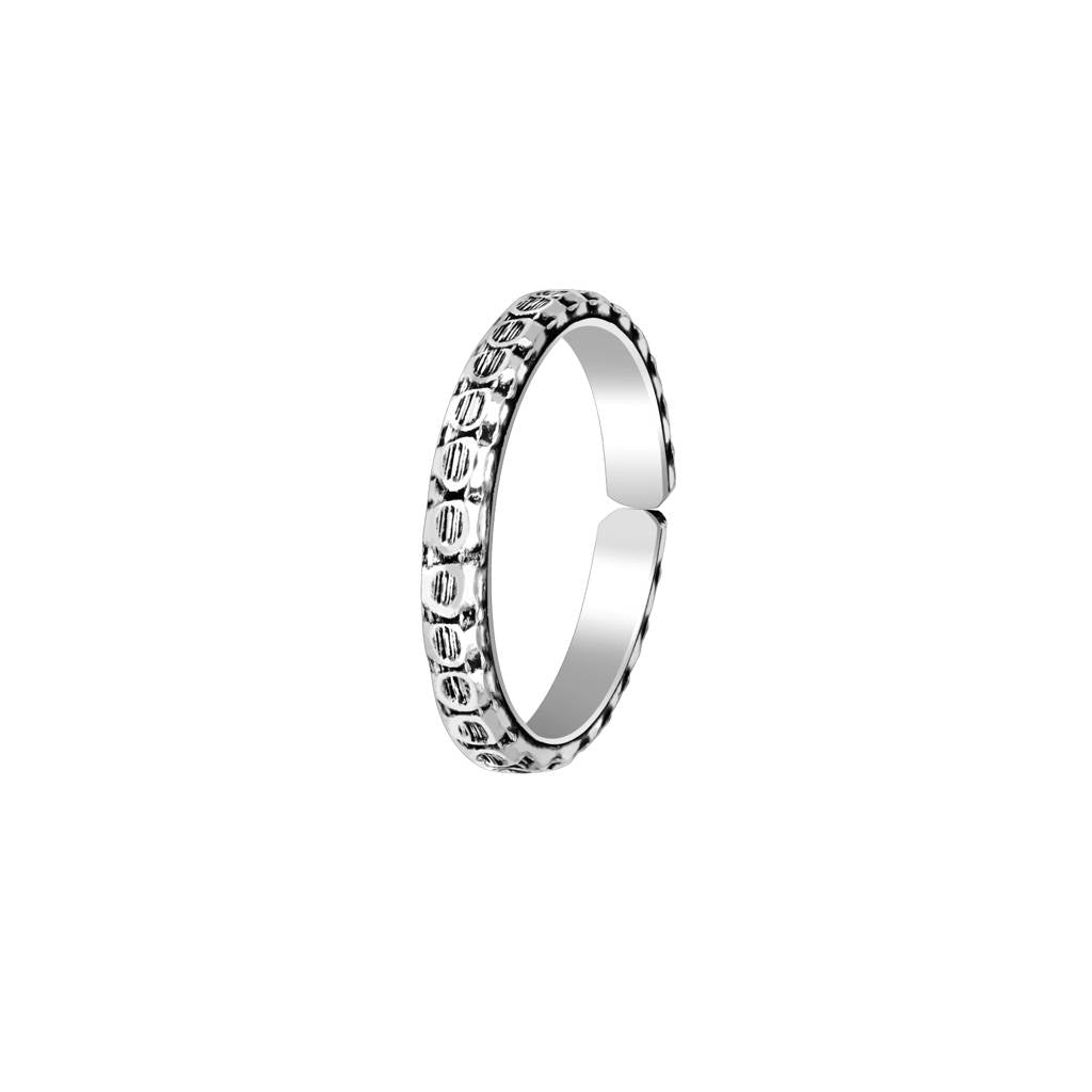 Circular Harmony Oxidized Toe Ring - 925 Sterling Silver
