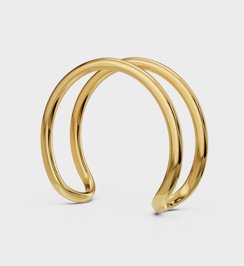 Dual Curve Ring - 925 Sterling Silver Gold Plated