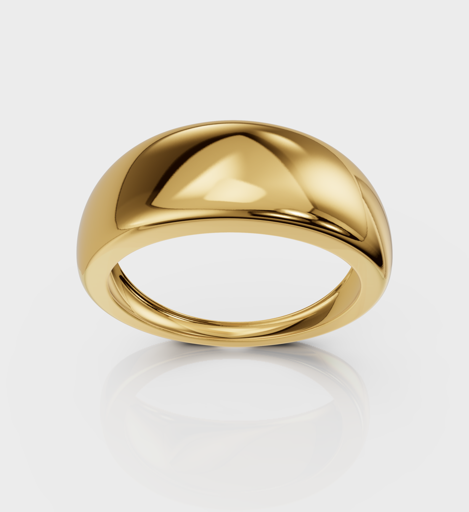 Big Mound Ring - 925 Sterling Silver Gold Plated