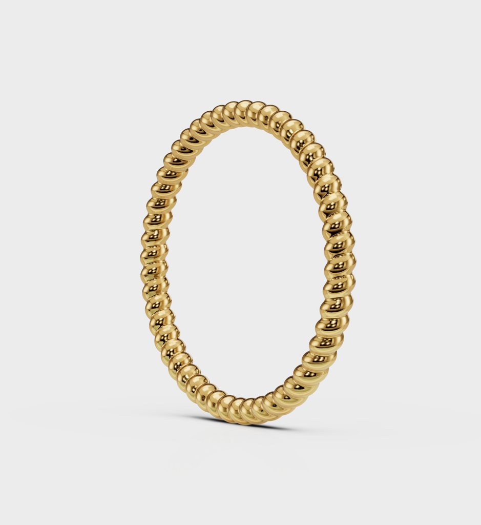 Rope Ring - 925 Sterling Silver Gold Plated