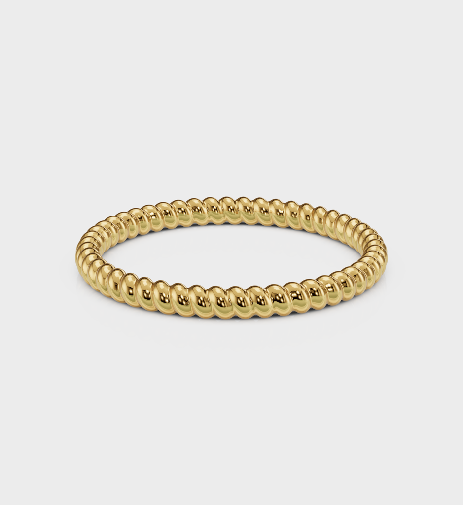 Rope Ring - 925 Sterling Silver Gold Plated
