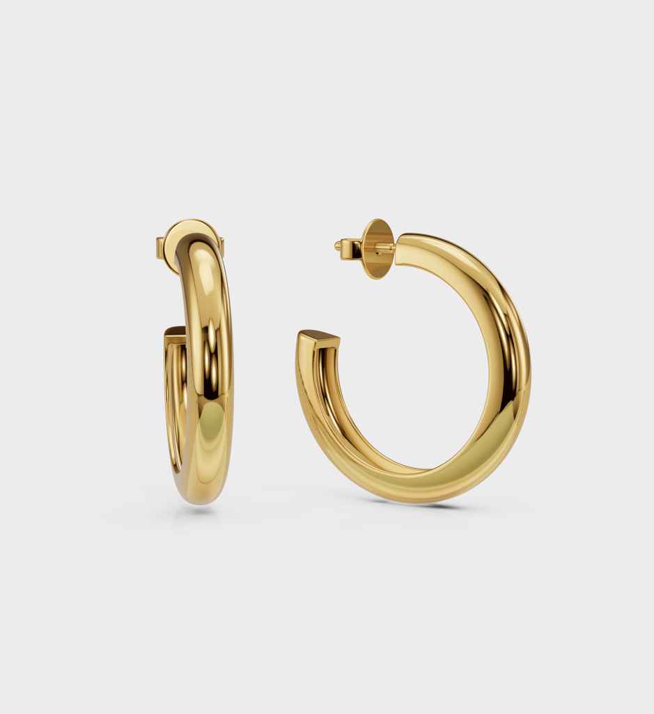 Bold Hoops - 925 Sterling Silver Gold Plated