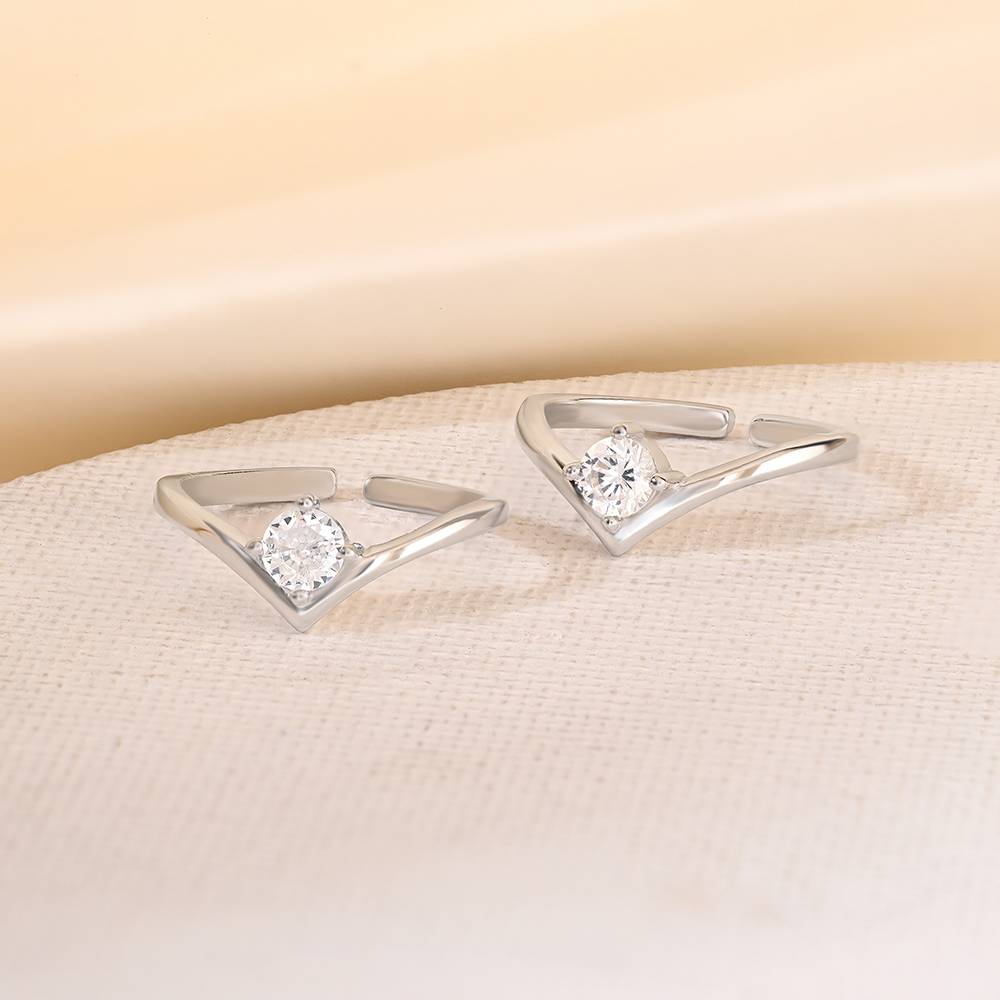 Solitaire CZ Toe Ring - 925 Sterling Silver