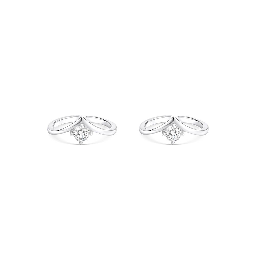 Solitaire CZ Toe Ring - 925 Sterling Silver