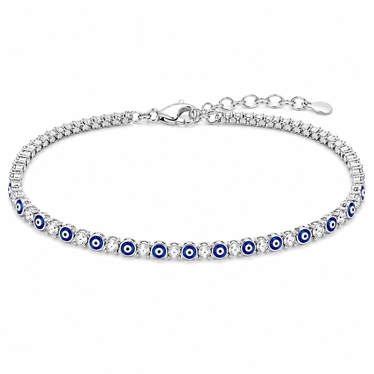 Blue Evil Eye Tennis Bracelet